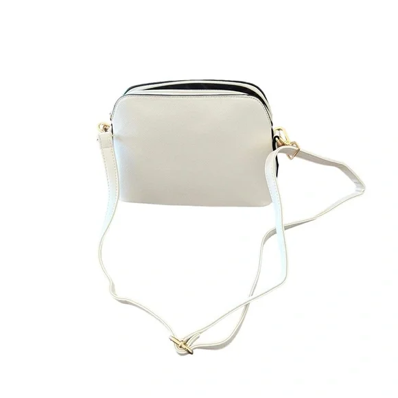Vatab Ivory Off White Purse Shoulder Cross Body Clasp Leather Women’s - Picture 6 of 6